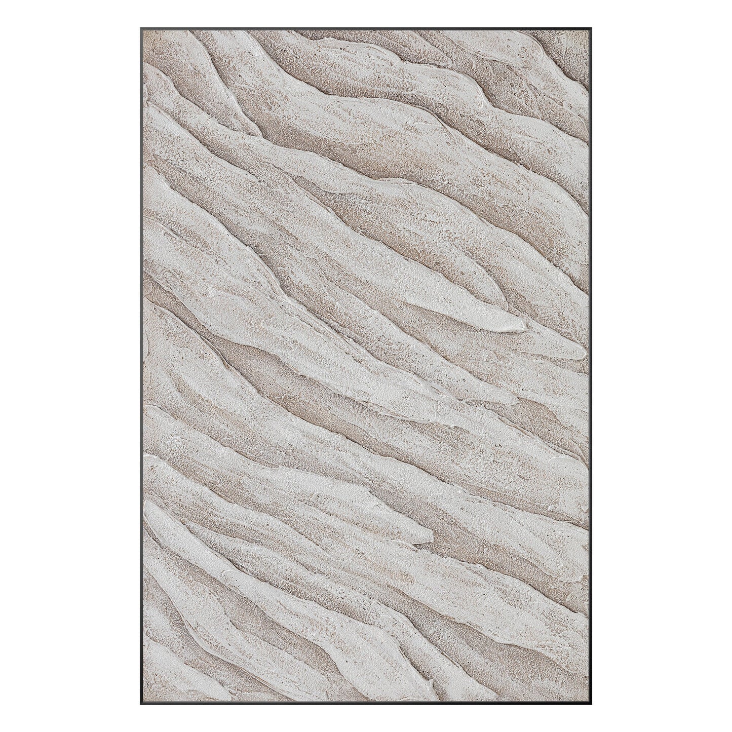 Beige Minimalist Painting on Canvas, 3D Textured Cream Beige Minimalist Wall Art #10