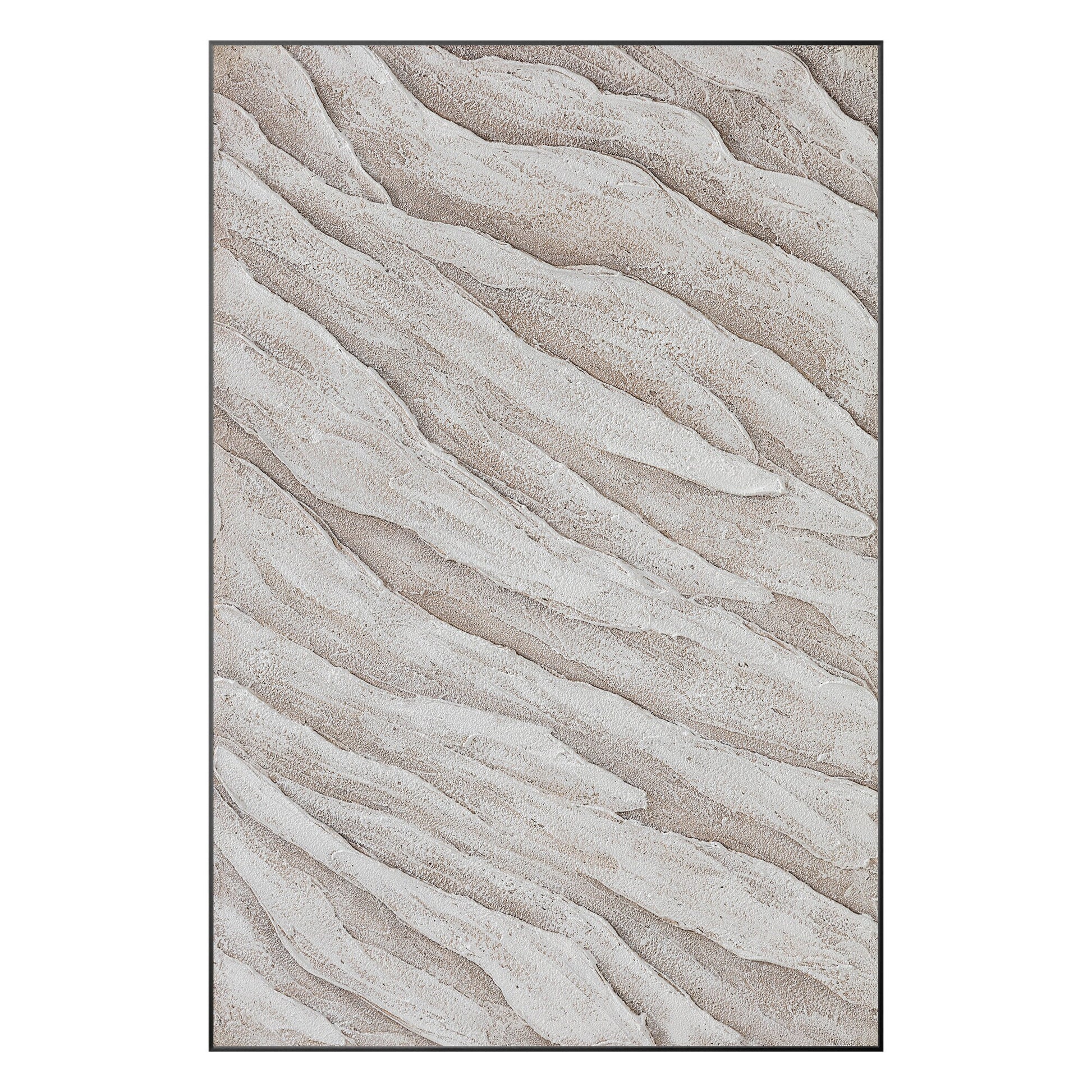 Beige Minimalist Painting on Canvas, 3D Textured Cream Beige Minimalist Wall Art #10