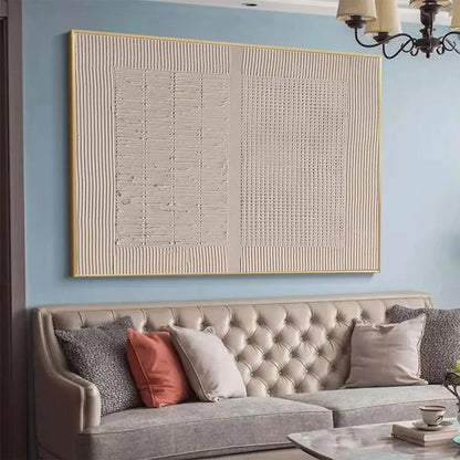 BEIGE TEXTURE DIPTYCH: Textured Abstract Painting | rolled canvas, ready for custom framing