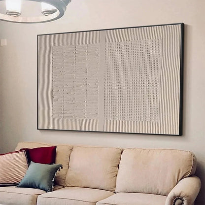 BEIGE TEXTURE DIPTYCH: Textured Abstract Painting | minimalist textured mood, soft natural light studio shot