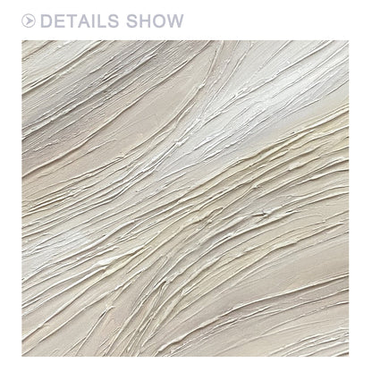 Beige Textured Painting On Canvas: Extra Large Minimalist Wabi Sabi Wall Art #6