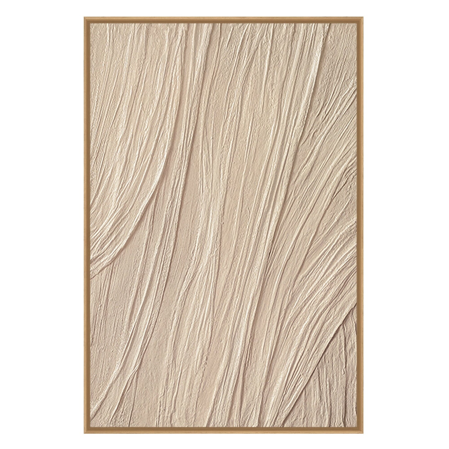 Beige Wabi Sabi Texture Painting: Minimalist Framed Canvas Wall Art #7