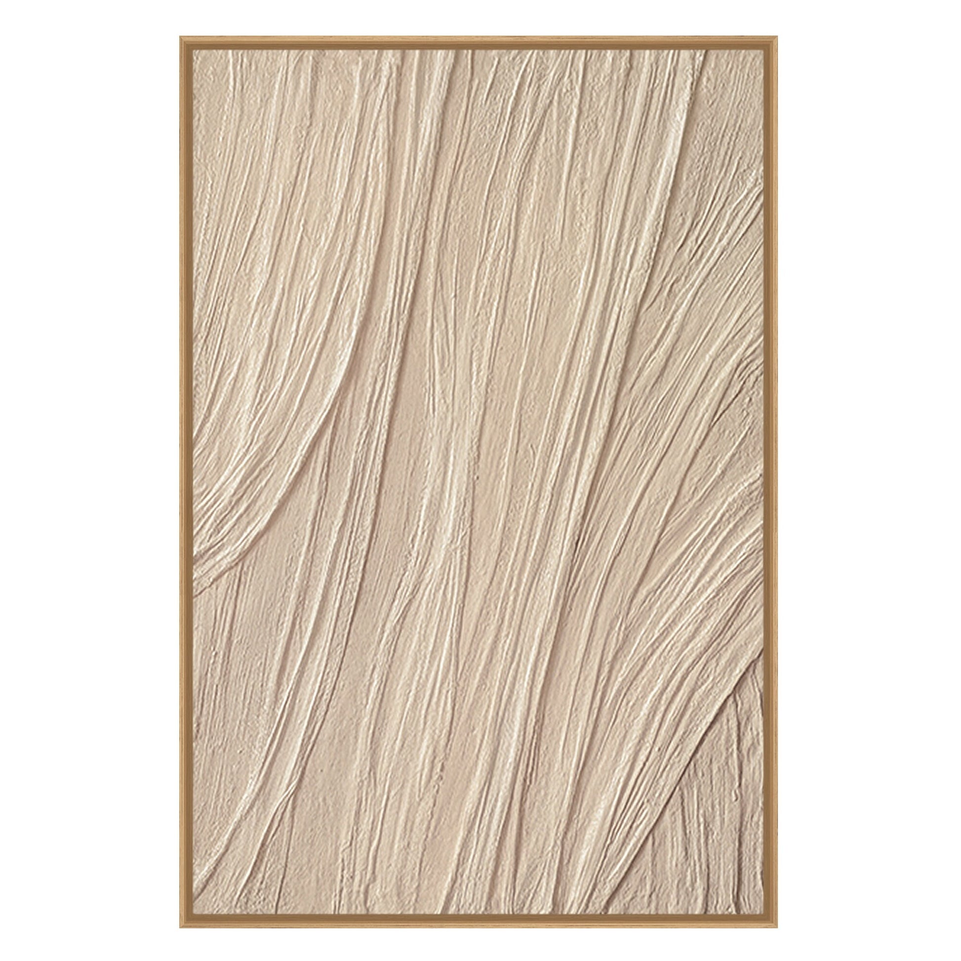 Beige Wabi Sabi Texture Painting: Minimalist Framed Canvas Wall Art #7