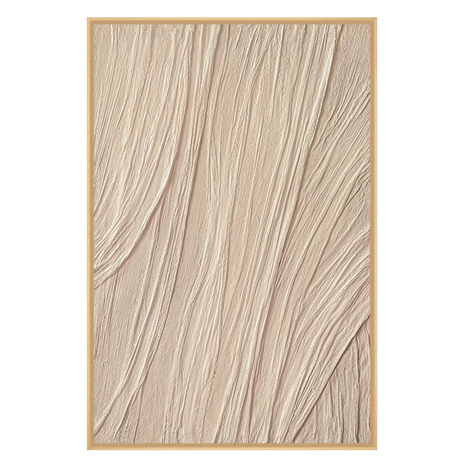 Beige Wabi Sabi Texture Painting: Minimalist Framed Canvas Wall Art #8