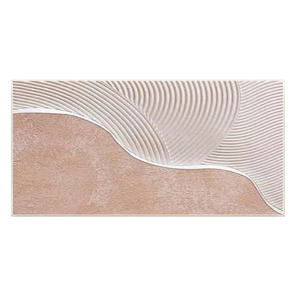 Beige White Heavy Texture Abstract Painting On Canvas, Long Extra Large Horizont #7