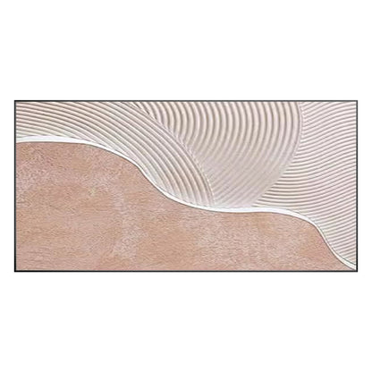 Beige White Heavy Texture Abstract Painting On Canvas, Long Extra Large Horizont #8