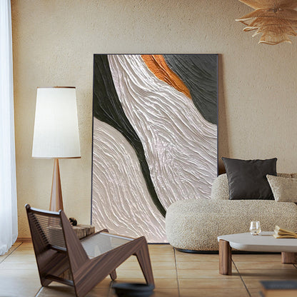 Black and White Abstract Textured Painting: Modern Minimalist Wall Art #4