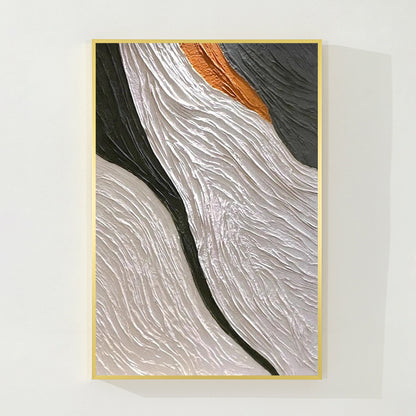 Black and White Abstract Textured Painting: Modern Minimalist Wall Art #8
