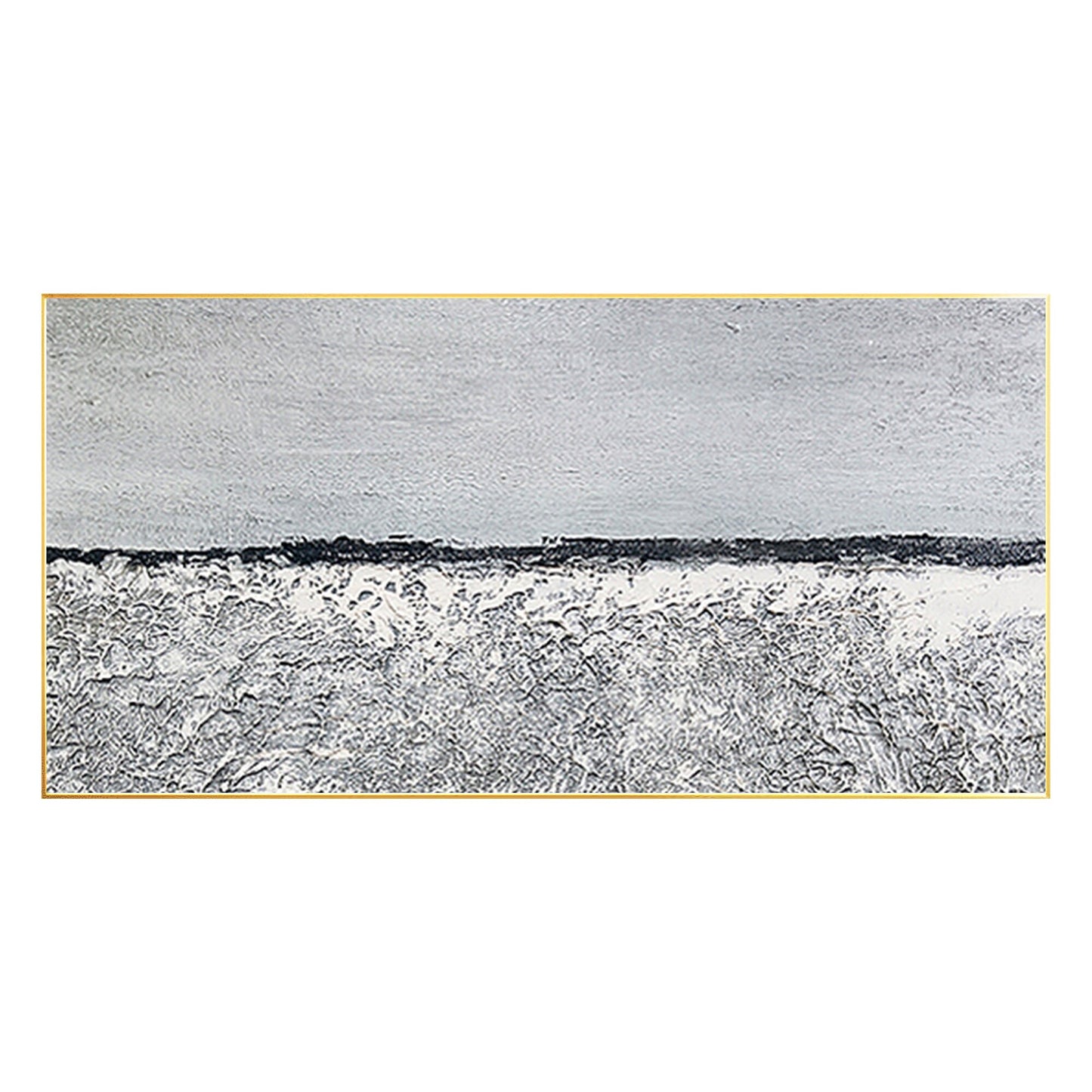 Black and White Seascape Painting: Abstract Coastal Wall Art #6