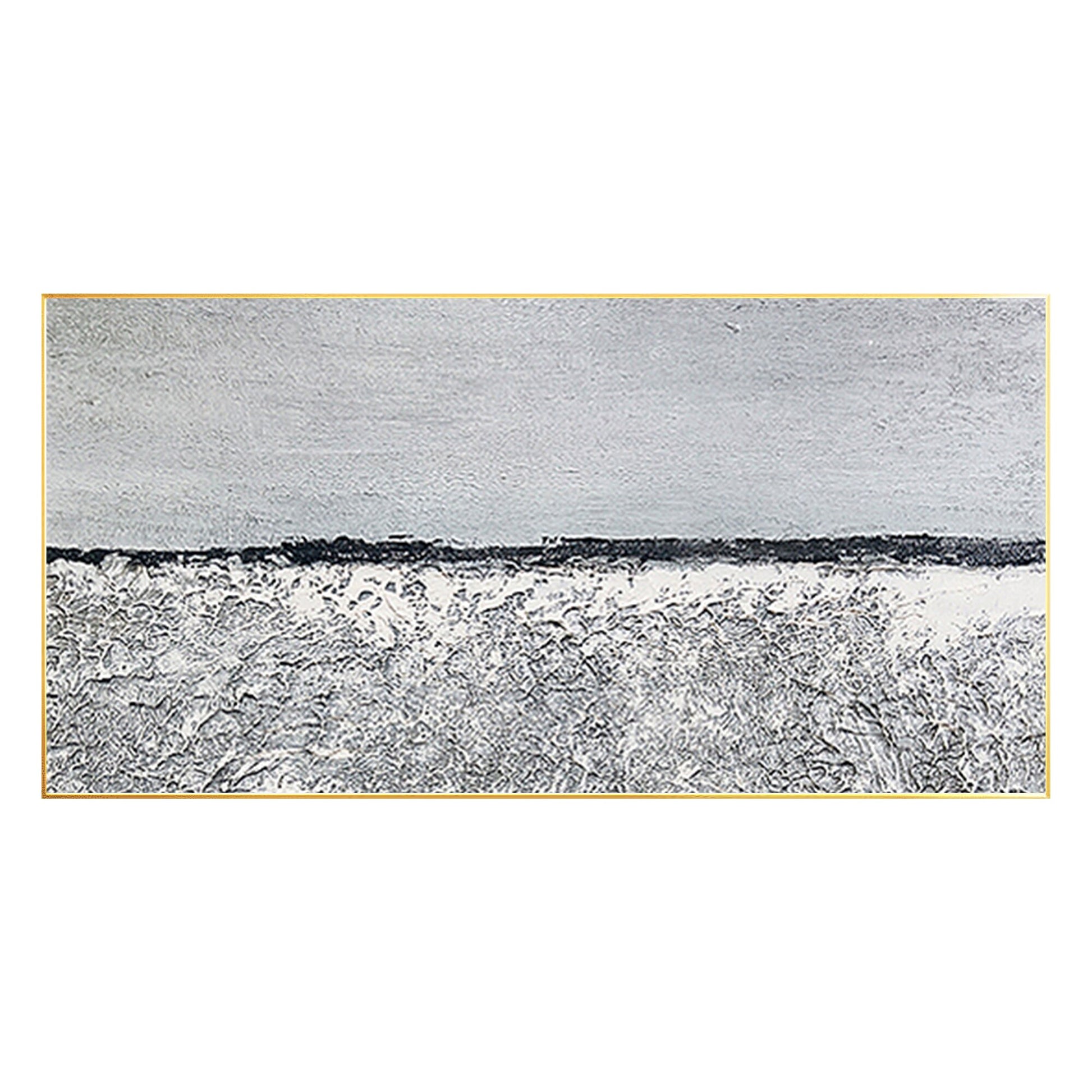 Black and White Seascape Painting: Abstract Coastal Wall Art #6
