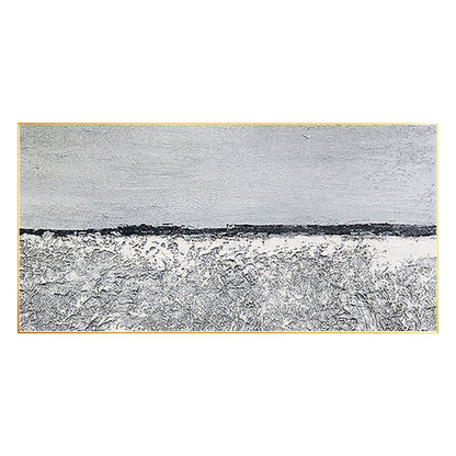 Black and White Seascape Painting: Abstract Coastal Wall Art #6