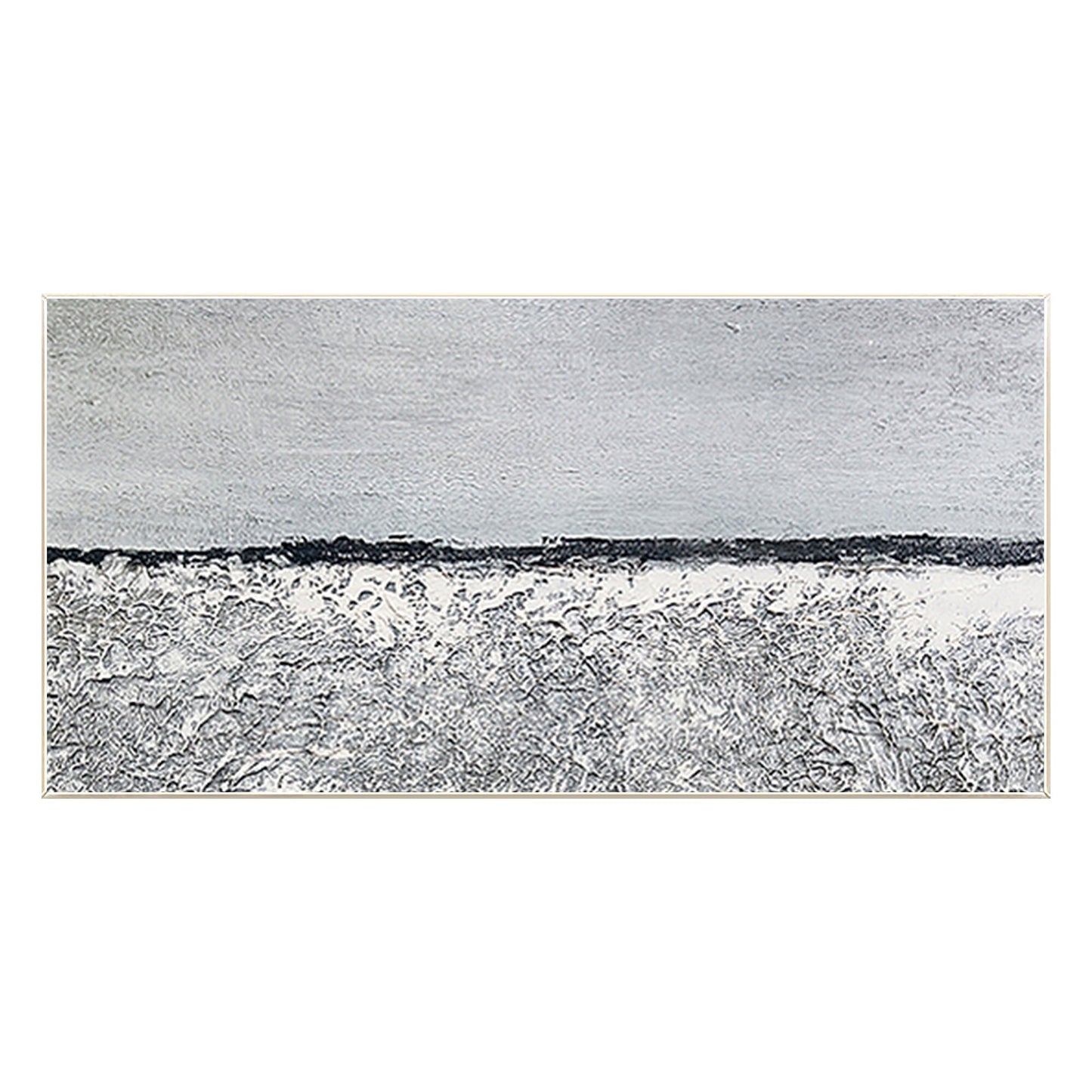 Black and White Seascape Painting: Abstract Coastal Wall Art #7