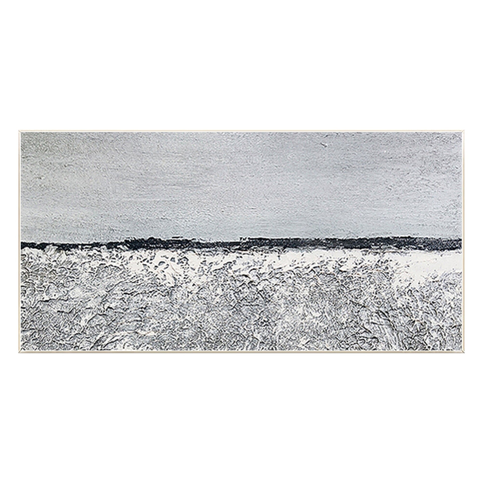 Black and White Seascape Painting: Abstract Coastal Wall Art #7