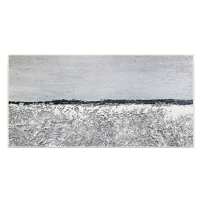 Black and White Seascape Painting: Abstract Coastal Wall Art #7