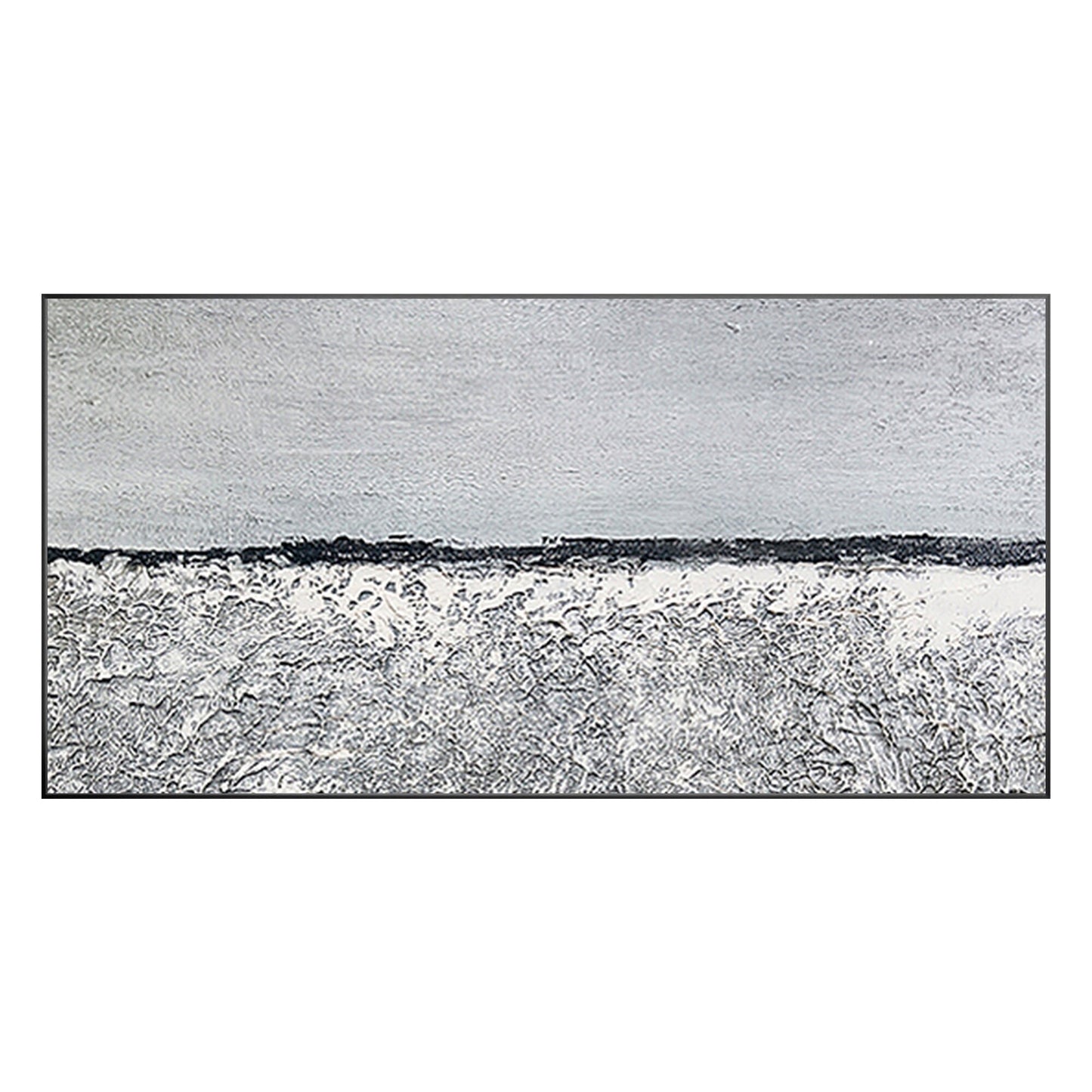 Black and White Seascape Painting: Abstract Coastal Wall Art #8