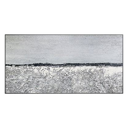 Black and White Seascape Painting: Abstract Coastal Wall Art #8