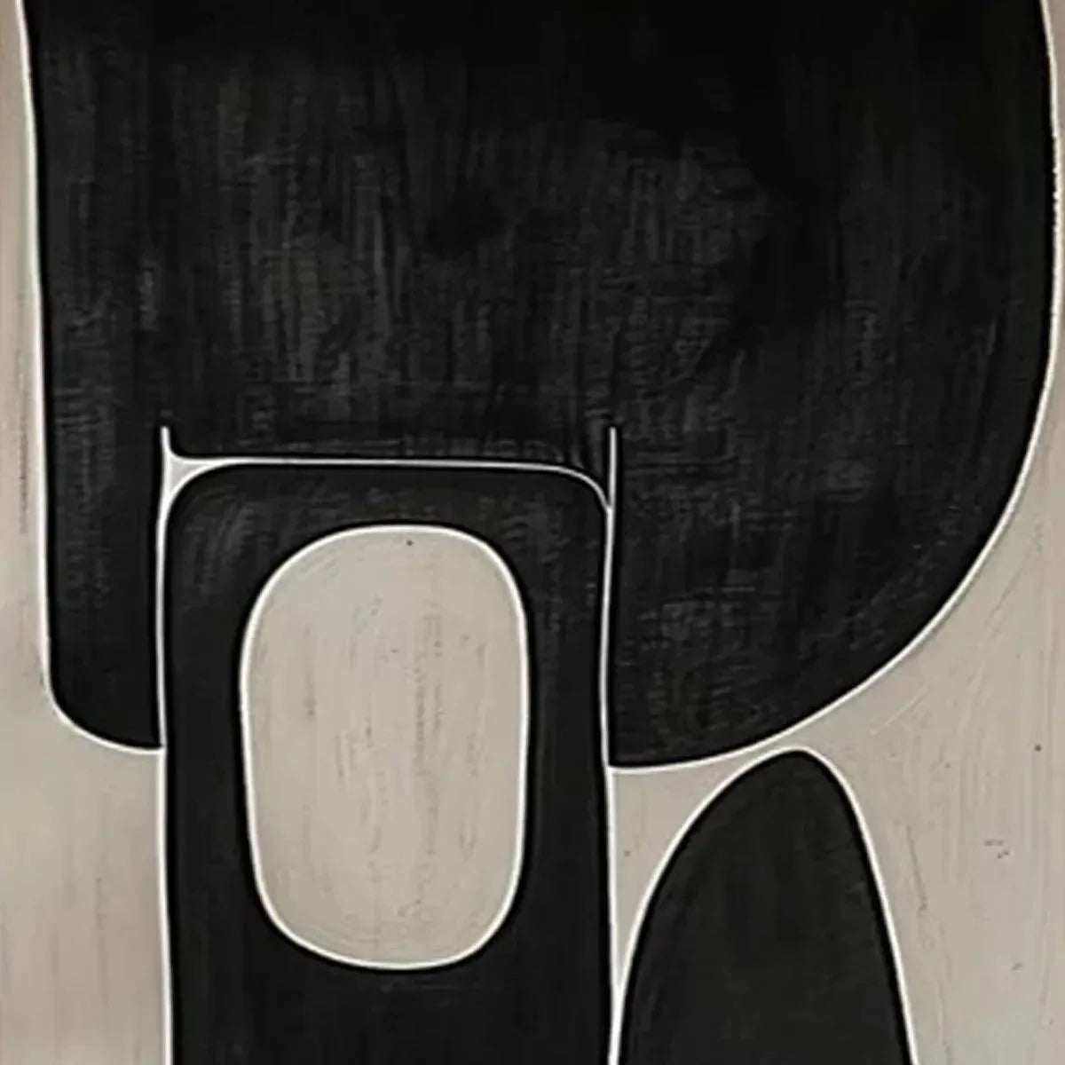 BLACK & BEIGE ABSTRACT DIPTYCH II: Abstract Painting Set of 2, Vertical Wall Art | rectangular format, hand-painted canvas edge