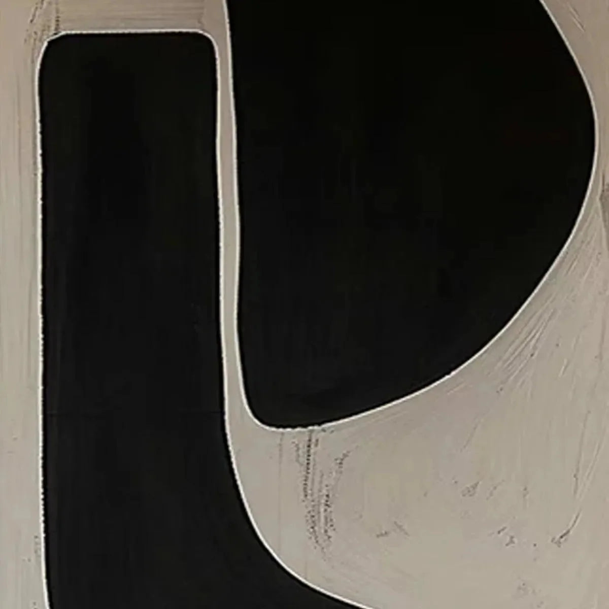 BLACK & BEIGE ABSTRACT DIPTYCH II: Abstract Painting Set of 2, Vertical Wall Art | black frame version on white wall
