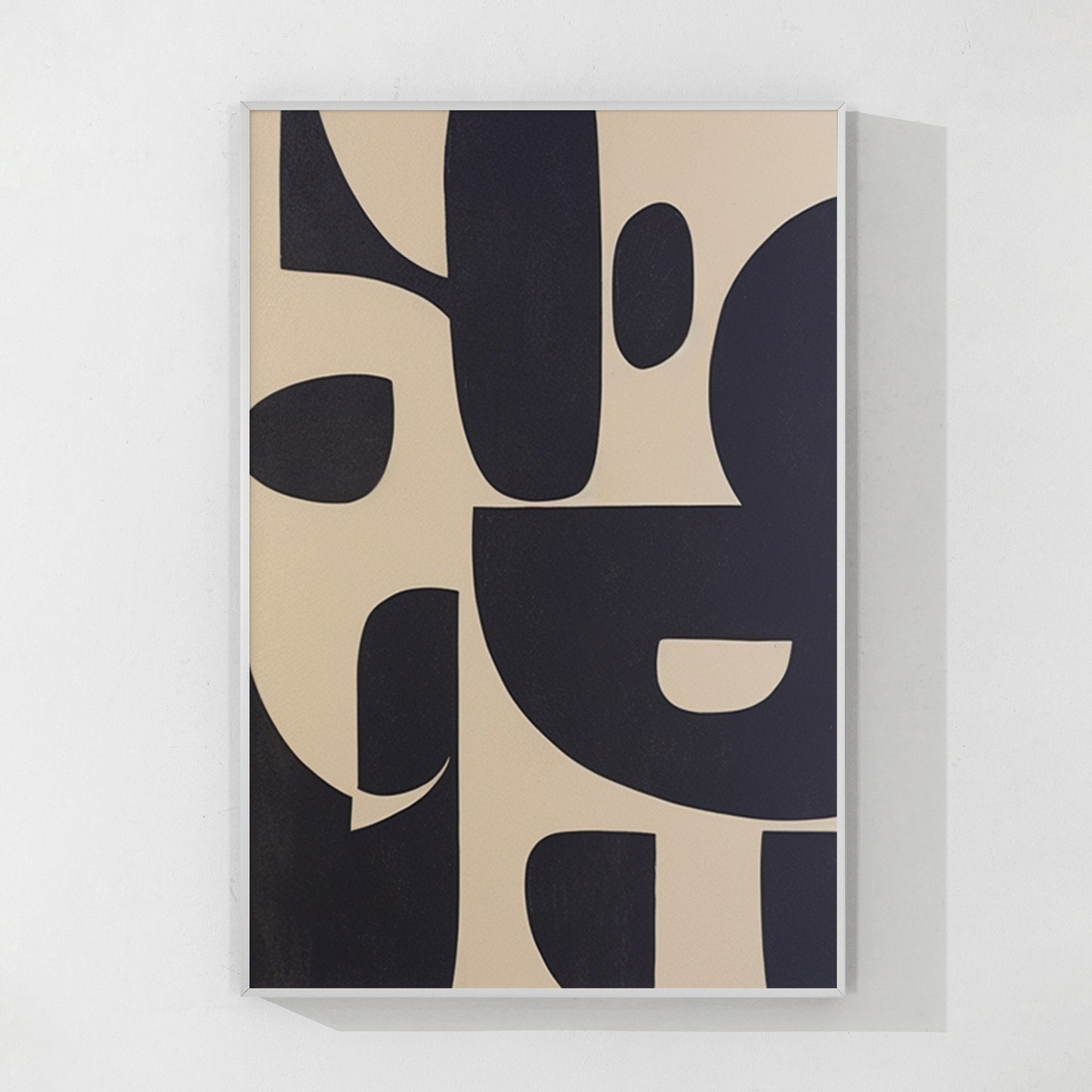 Black Beige Geometric Texture Art: Extra Large Minimalist Canvas Painting #8