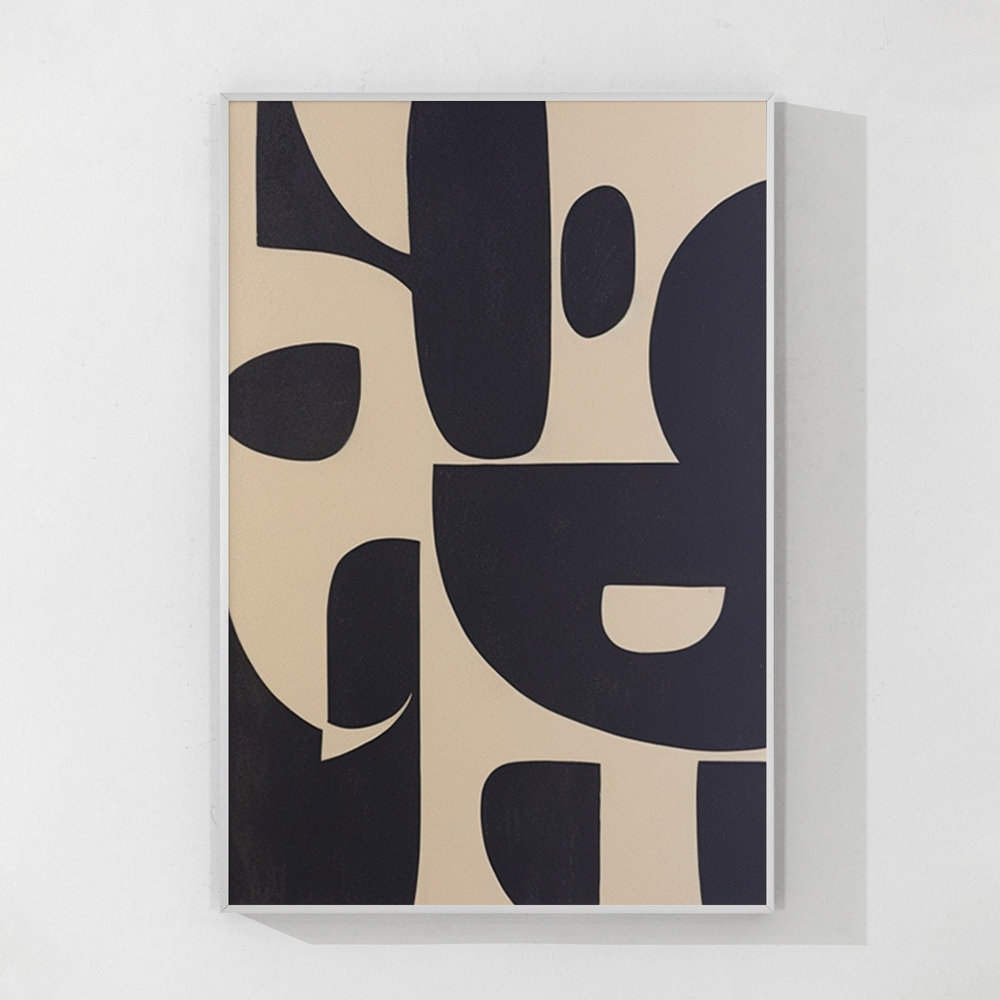 Black Beige Geometric Texture Art: Extra Large Minimalist Canvas Painting #8