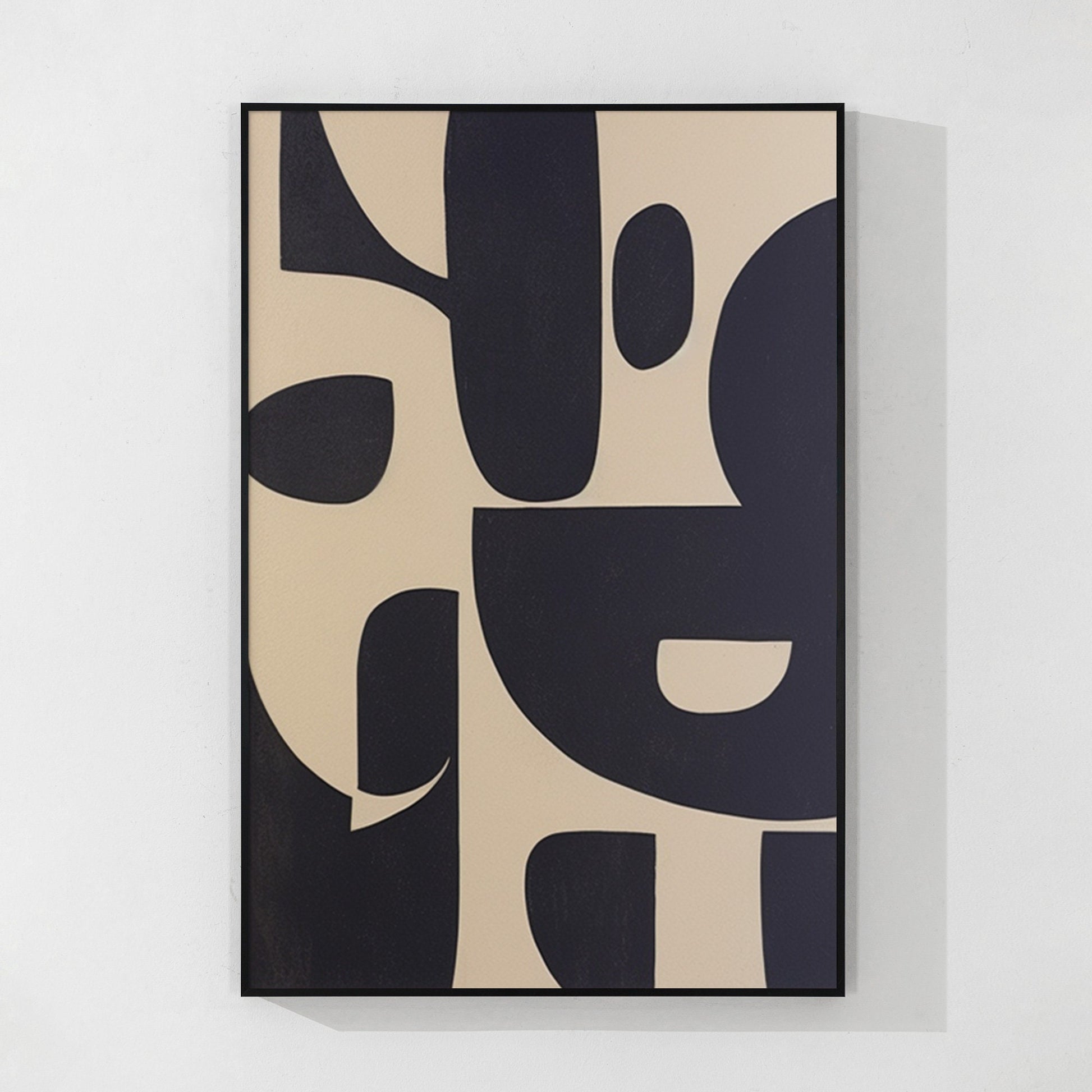 Black Beige Geometric Texture Art: Extra Large Minimalist Canvas Painting #9