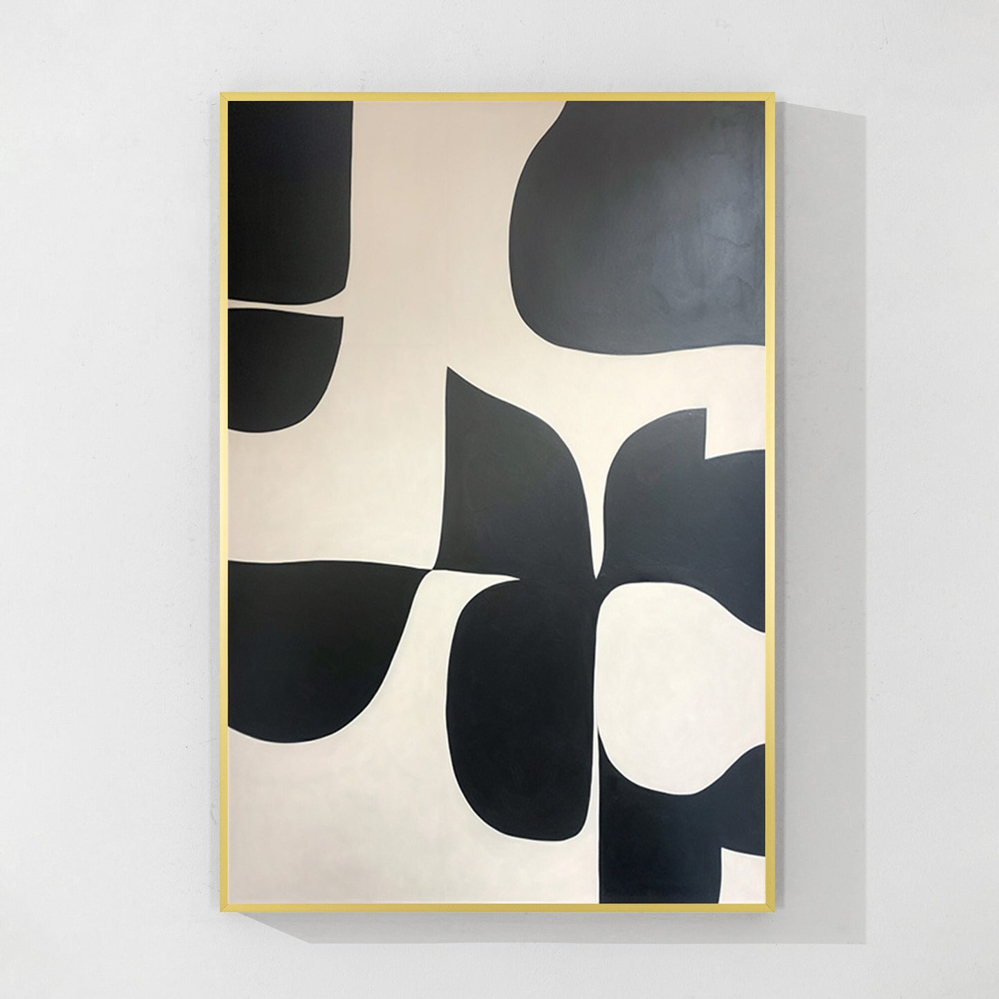 Black Beige Texture Art: Extra Large Geometric Canvas Painting #9