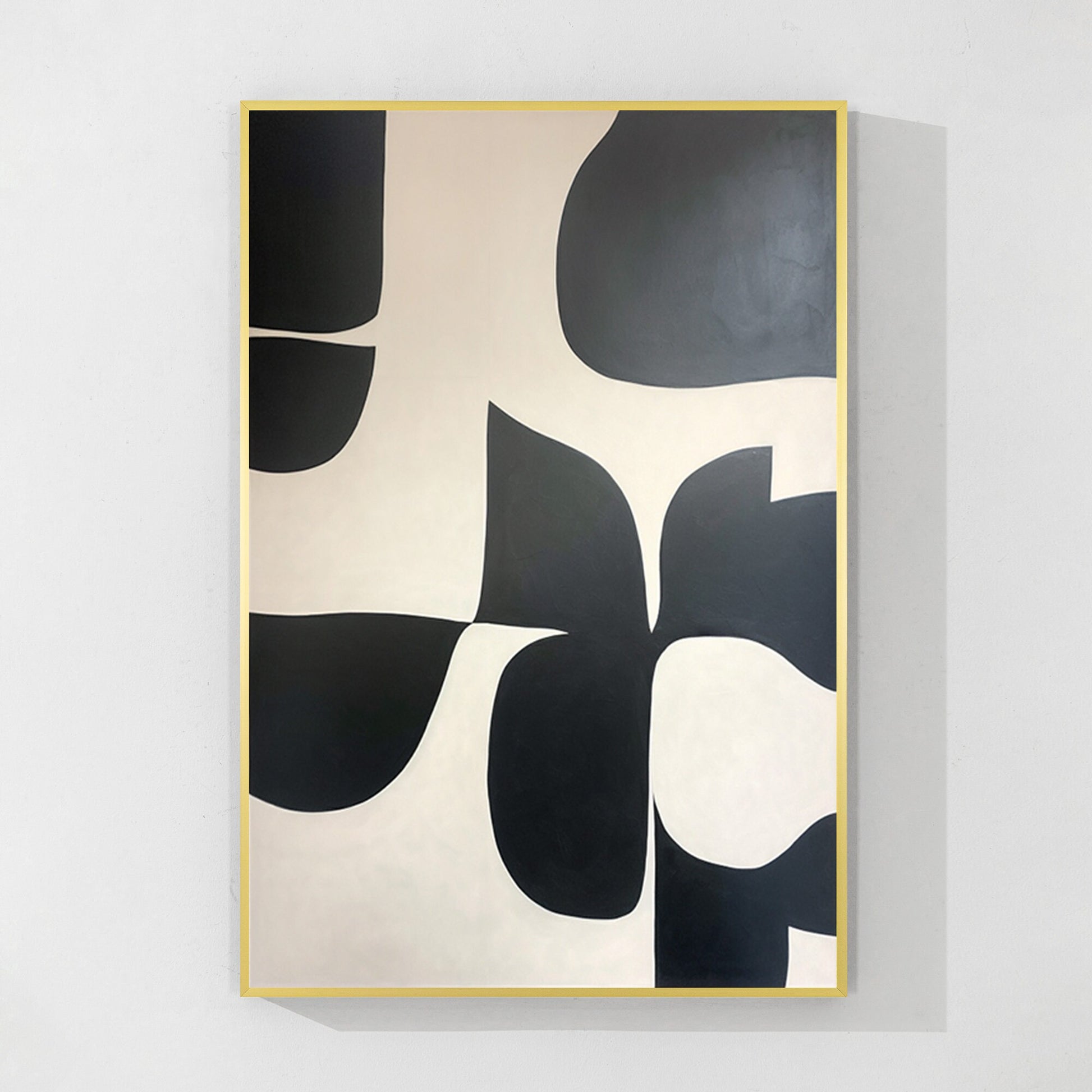 Black Beige Texture Art: Extra Large Geometric Canvas Painting #9