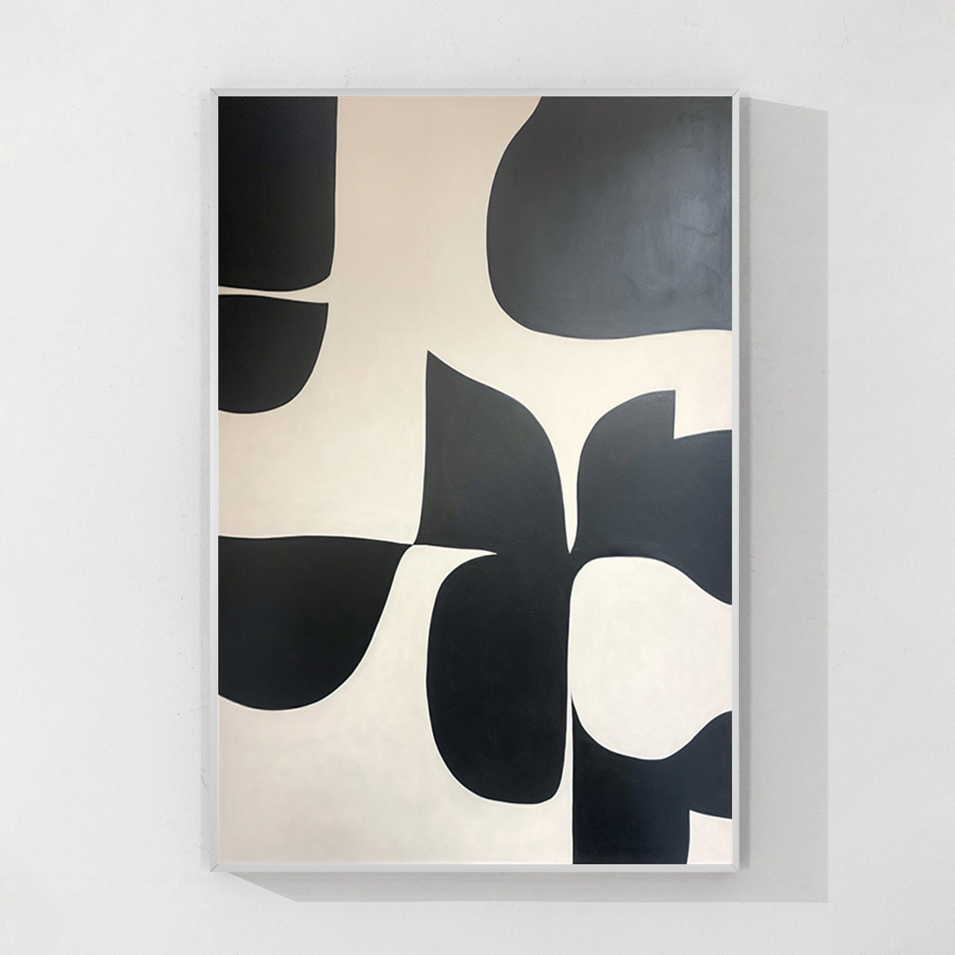 Black Beige Texture Art: Extra Large Geometric Canvas Painting #10