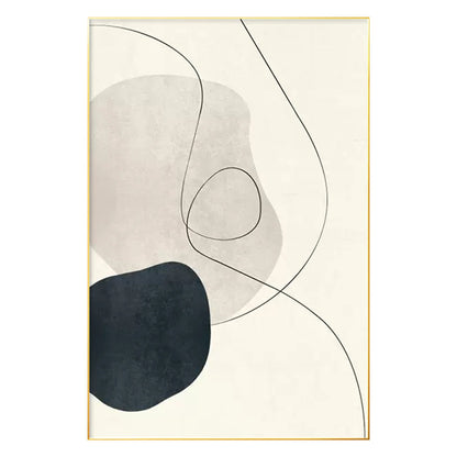 Black & Gray Wabi Sabi Painting: Minimalist Framed Canvas Wall Art #7