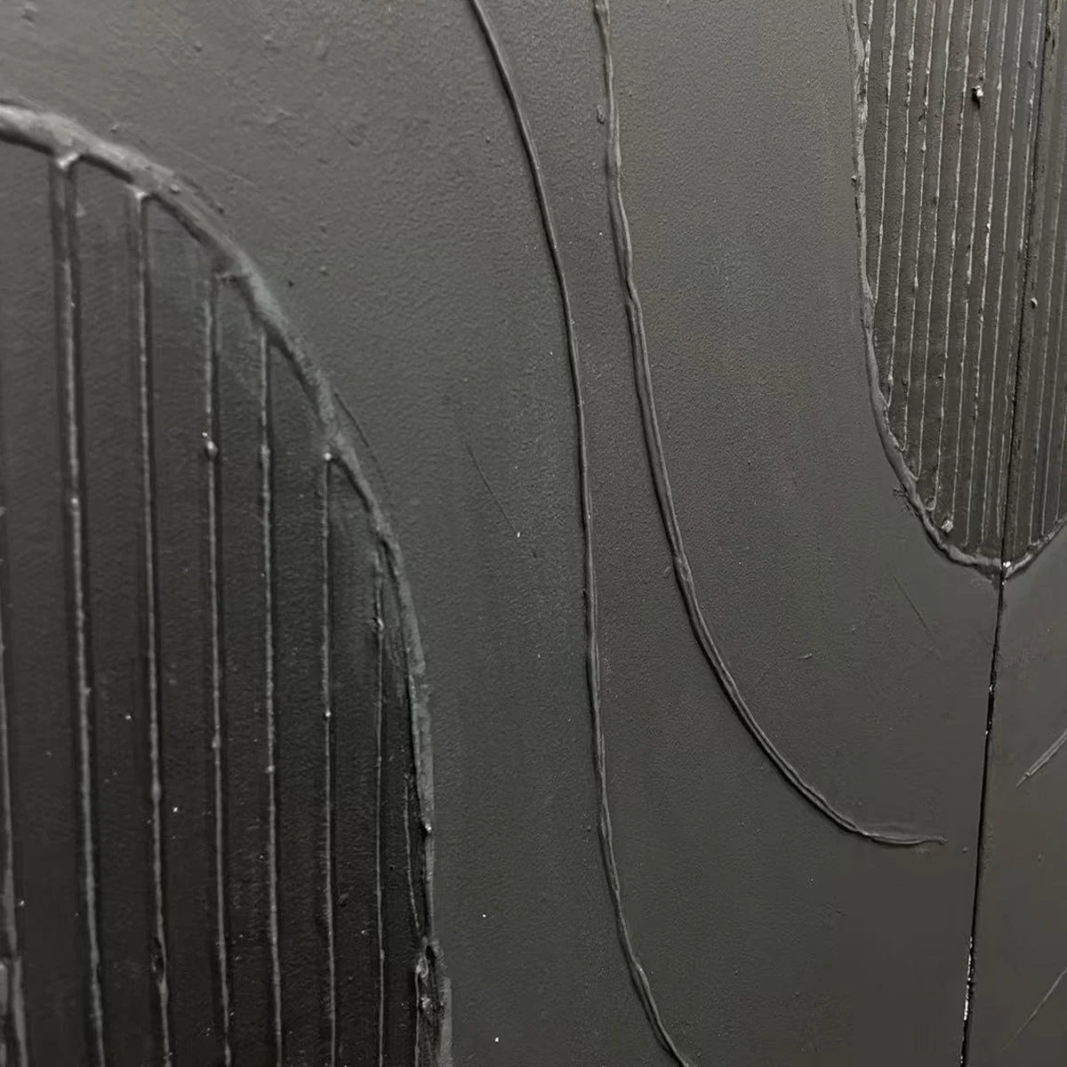 BLACK TEXTURED WAVES DIPTYCH: Textured Abstract Painting Set of 2, Vertical Wall Art | rectangular format, hand-painted canvas edge