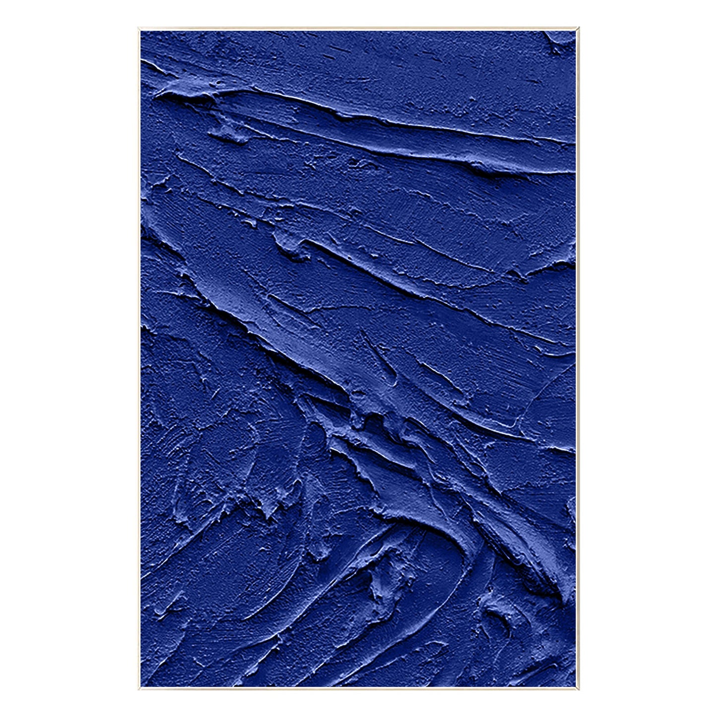 Blauwe zware textuurschildering – extra grote 3D acrylcanvaskunst, minimalistisc #8
