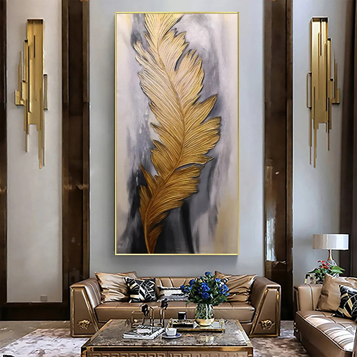 BLEMISHED SKY: Abstract Feather Oil Painting | Abstract closeup, raised brushwork detail