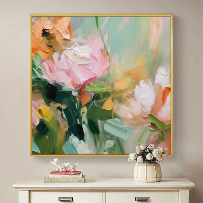 BLOOMING ROMANCE: Impressionistic Floral Oil Painting | impressionistic closeup, raised brushwork detail