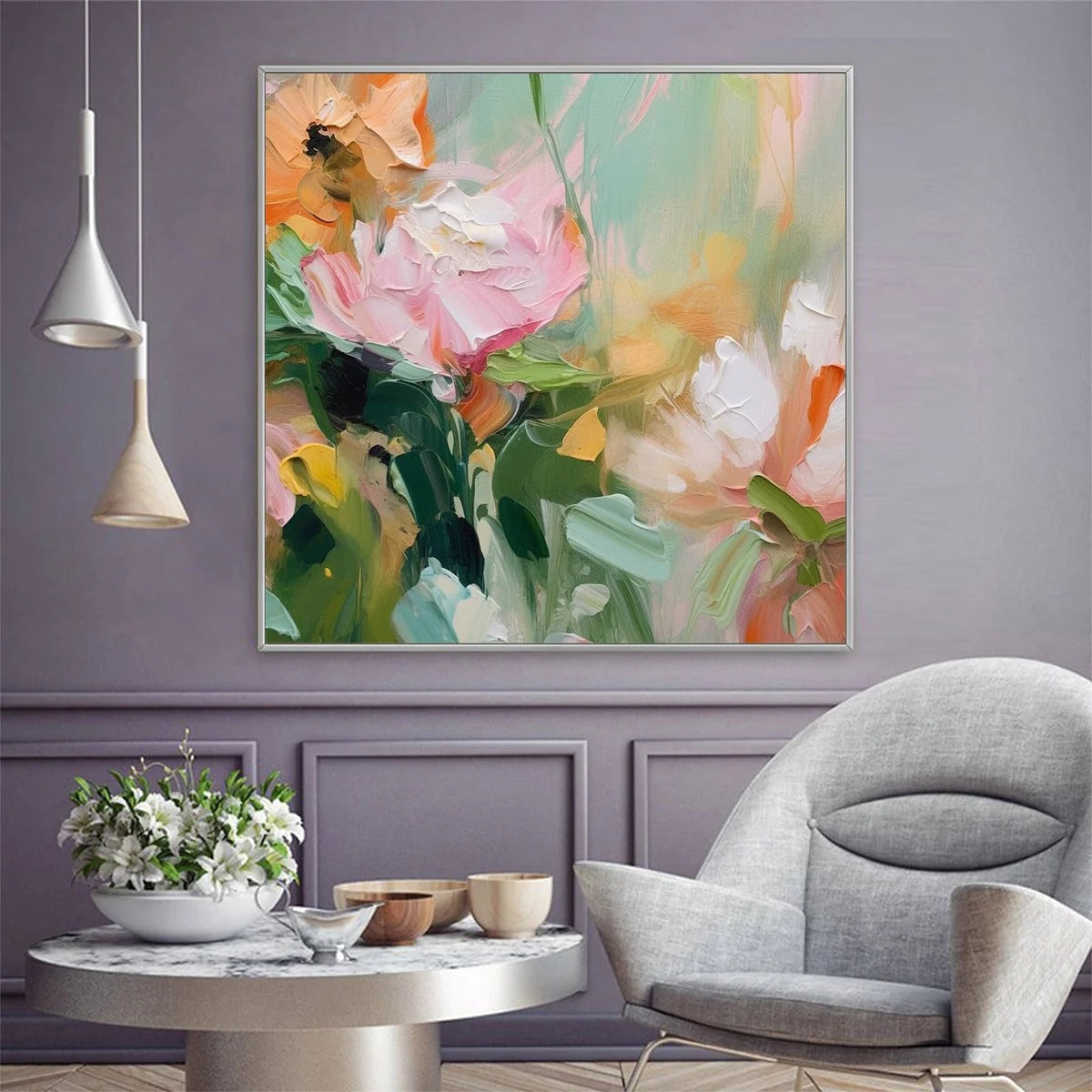 BLOOMING ROMANCE: Impressionistic Floral Oil Painting | impressionistic mood, soft natural light studio shot