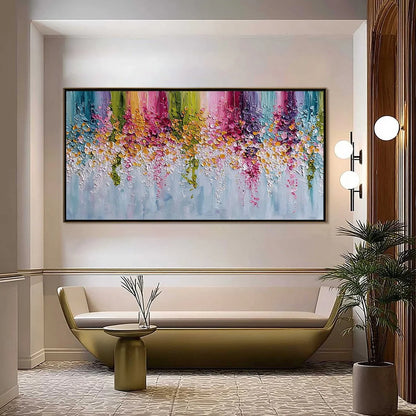 PETAL RAIN: Heavy Texture Impasto Floral Abstract Painting | Abstract closeup, raised brushwork detail