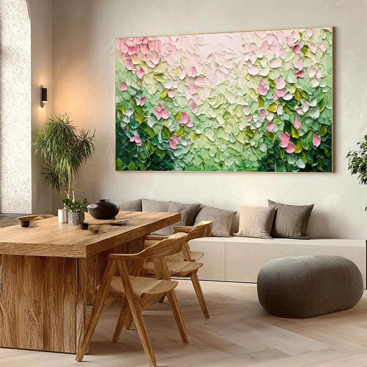 BLOSSOM DRIFT: Palette Knife Floral Impasto Painting | rolled canvas, ready for custom framing