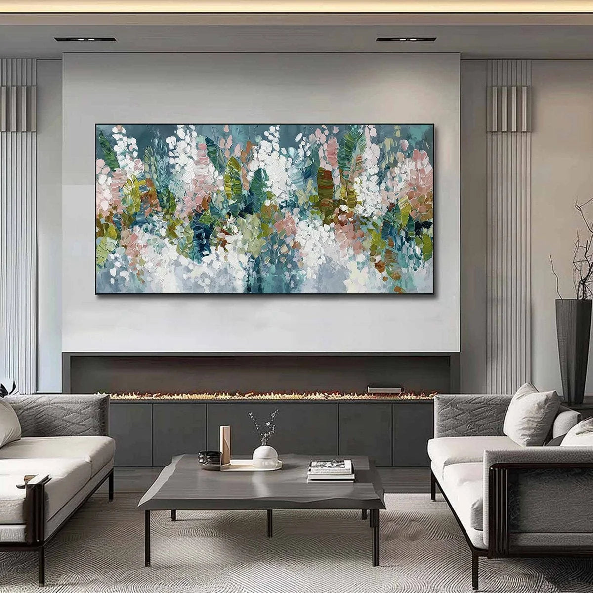 BLOSSOM REVERIE: Textured Abstract Floral Impasto Oil Painting | Abstract closeup, raised brushwork detail