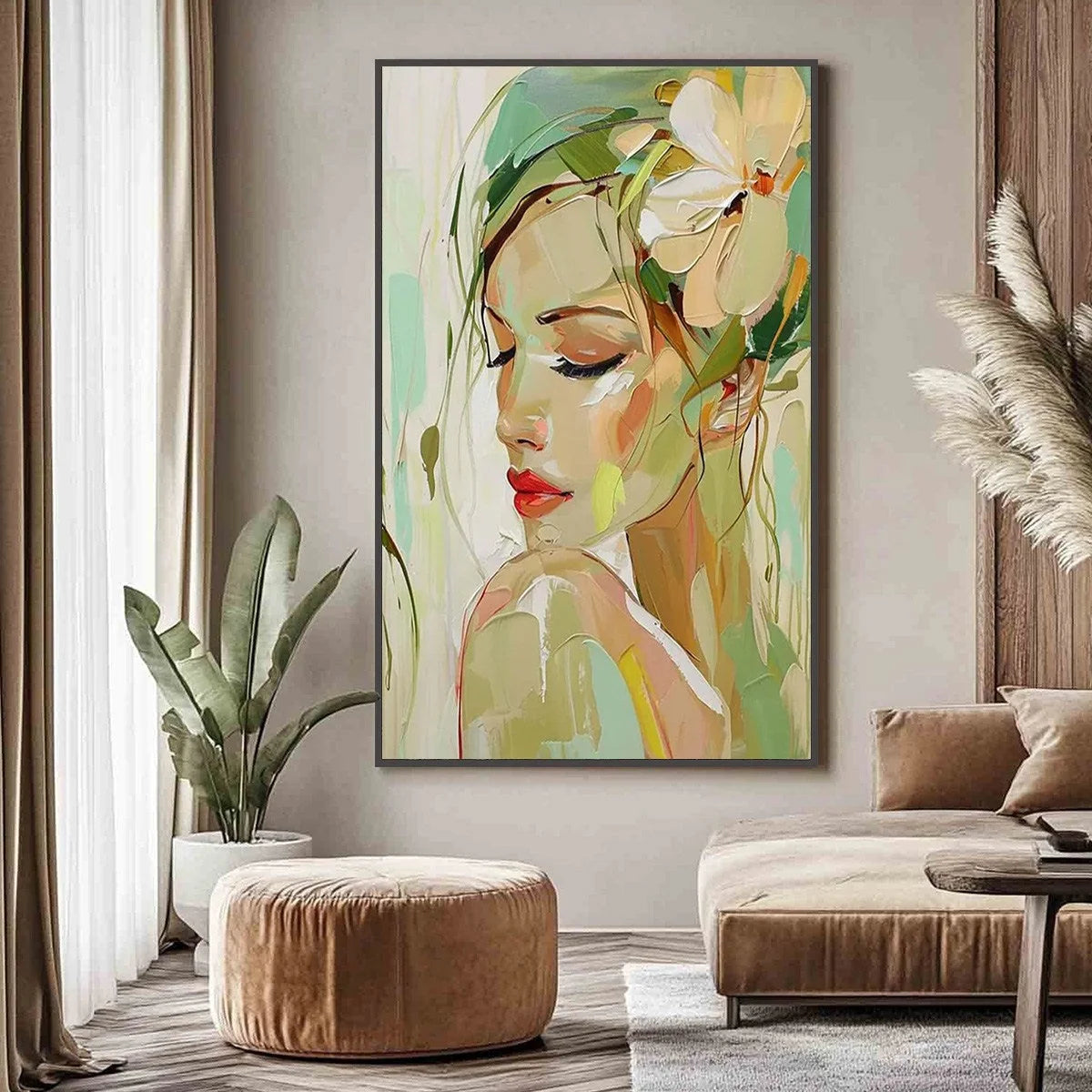 BLOSSOMING SERENITY: Impressionistic Floral Portrait | impressionistic mood, soft natural light studio shot