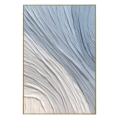 Blue Abstract Painting: 3D Textured Plaster, Ocean Waves Art #9