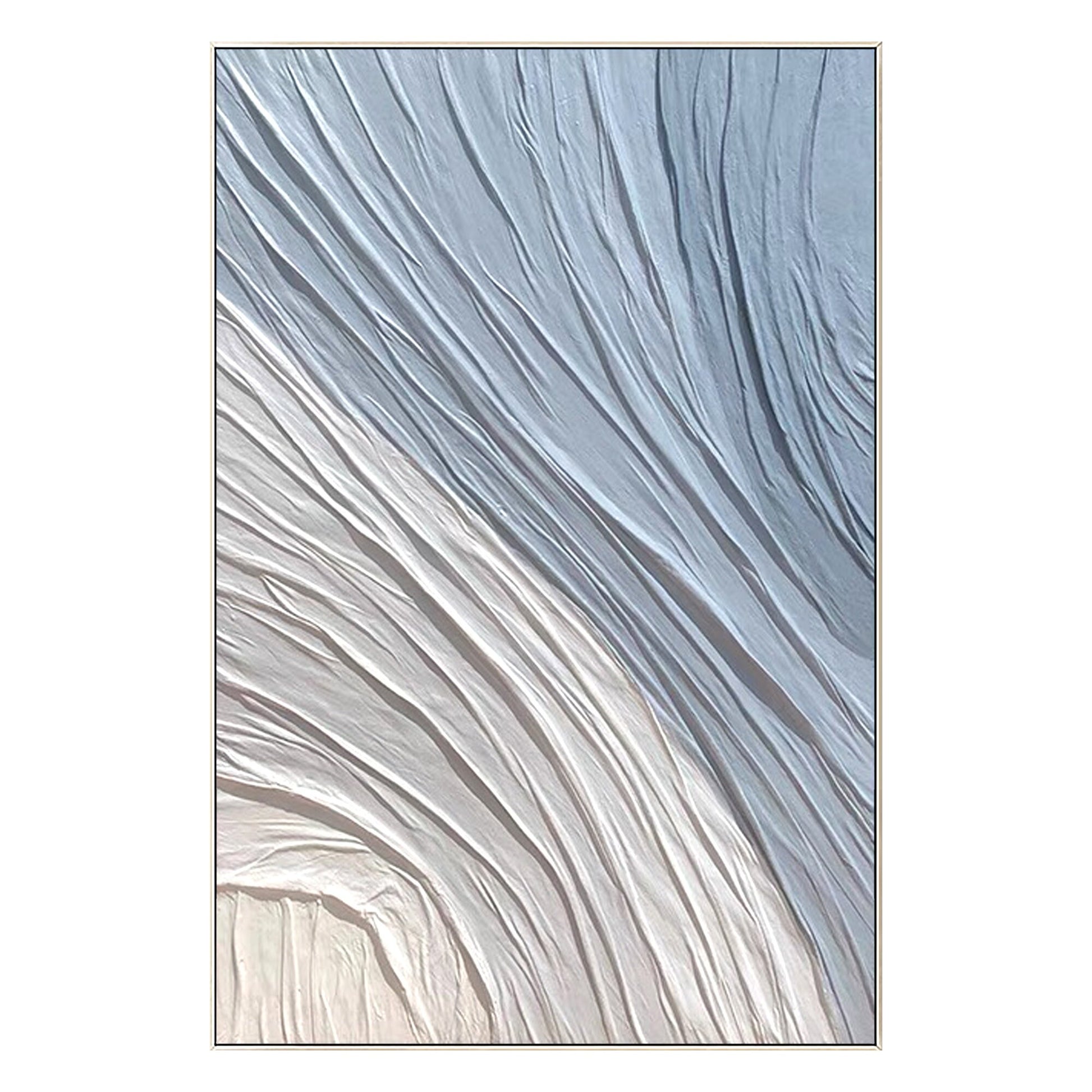 Blue Abstract Painting: 3D Textured Plaster, Ocean Waves Art #10