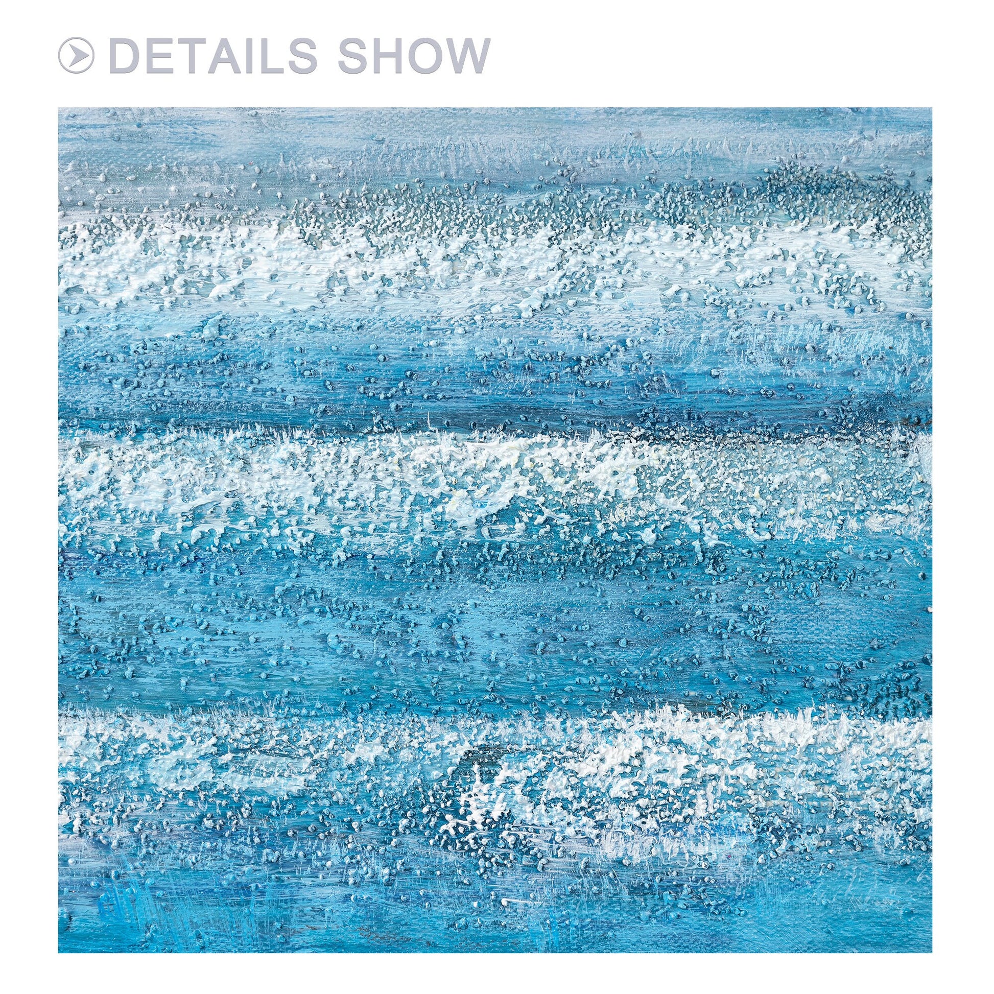 Blue Abstract Seascape Painting: Textured Ocean Canvas Wall Art #6