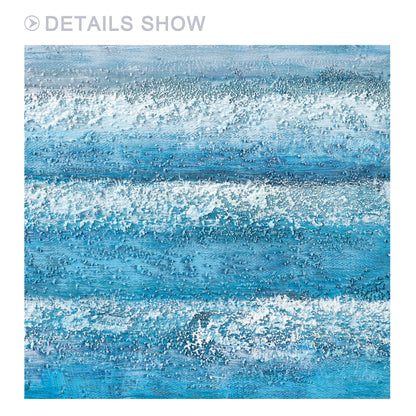 Blue Abstract Seascape Painting: Textured Ocean Canvas Wall Art #6