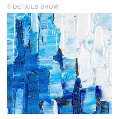 Blue Abstract Textured Painting: Original Acrylic Canvas Wall Art #7