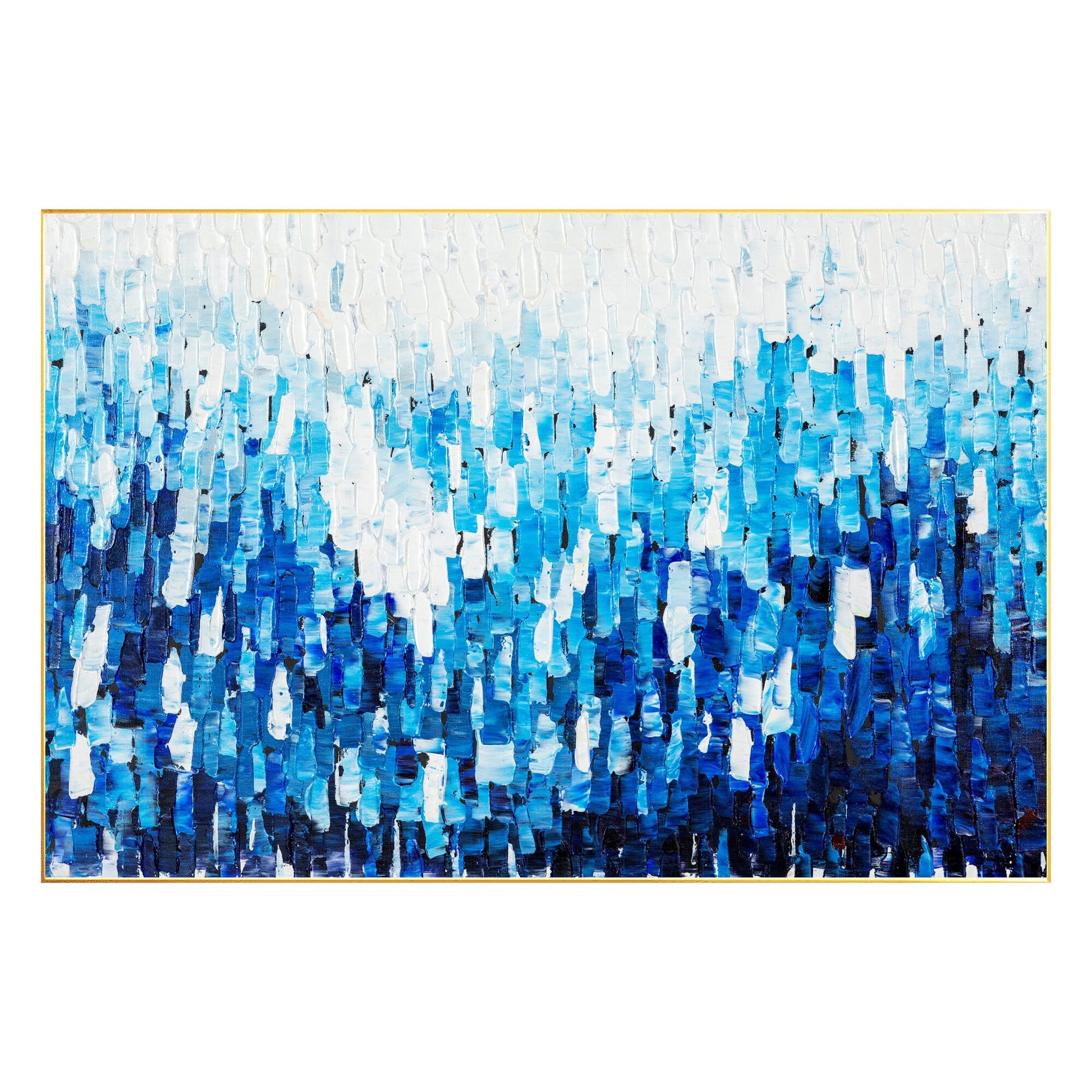 Blue Abstract Textured Painting: Original Acrylic Canvas Wall Art #8