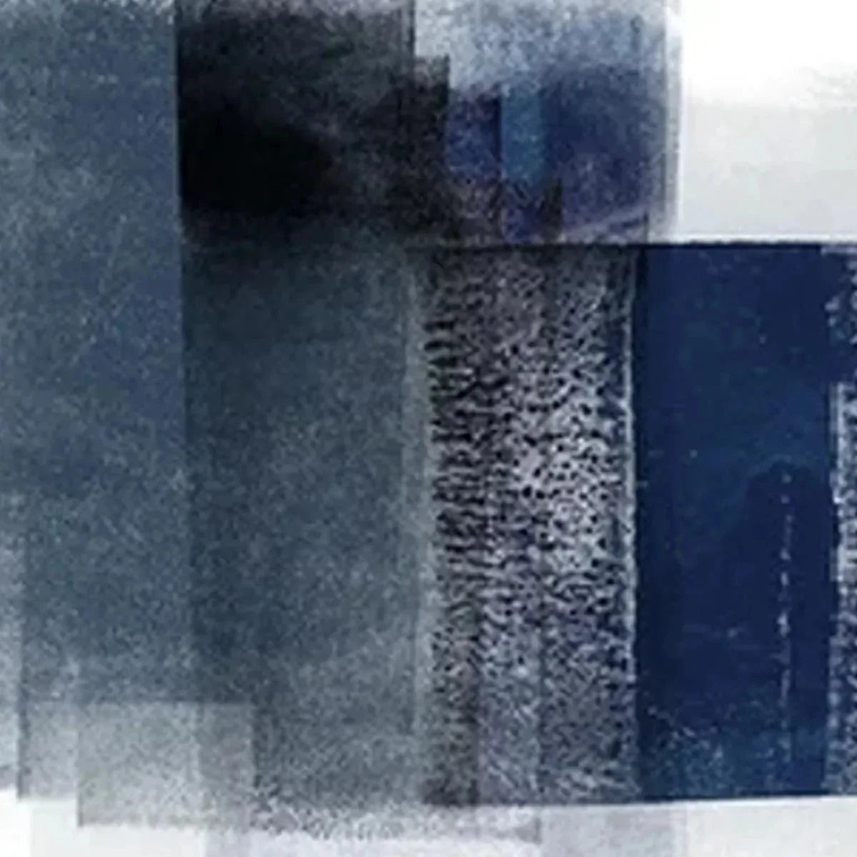 BLUE ABSTRACT TRIPTYCH: Abstract Painting Set of 3 | rectangular format, hand-painted canvas edge