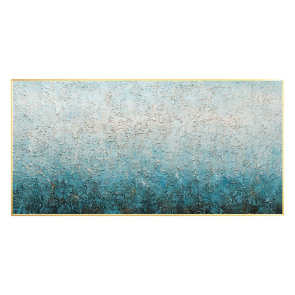 Blue White Heavy Texture Abstract Painting: Extra Large Framed Canvas Wall Art #7