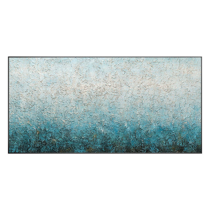 Blue White Heavy Texture Abstract Painting: Extra Large Framed Canvas Wall Art #9