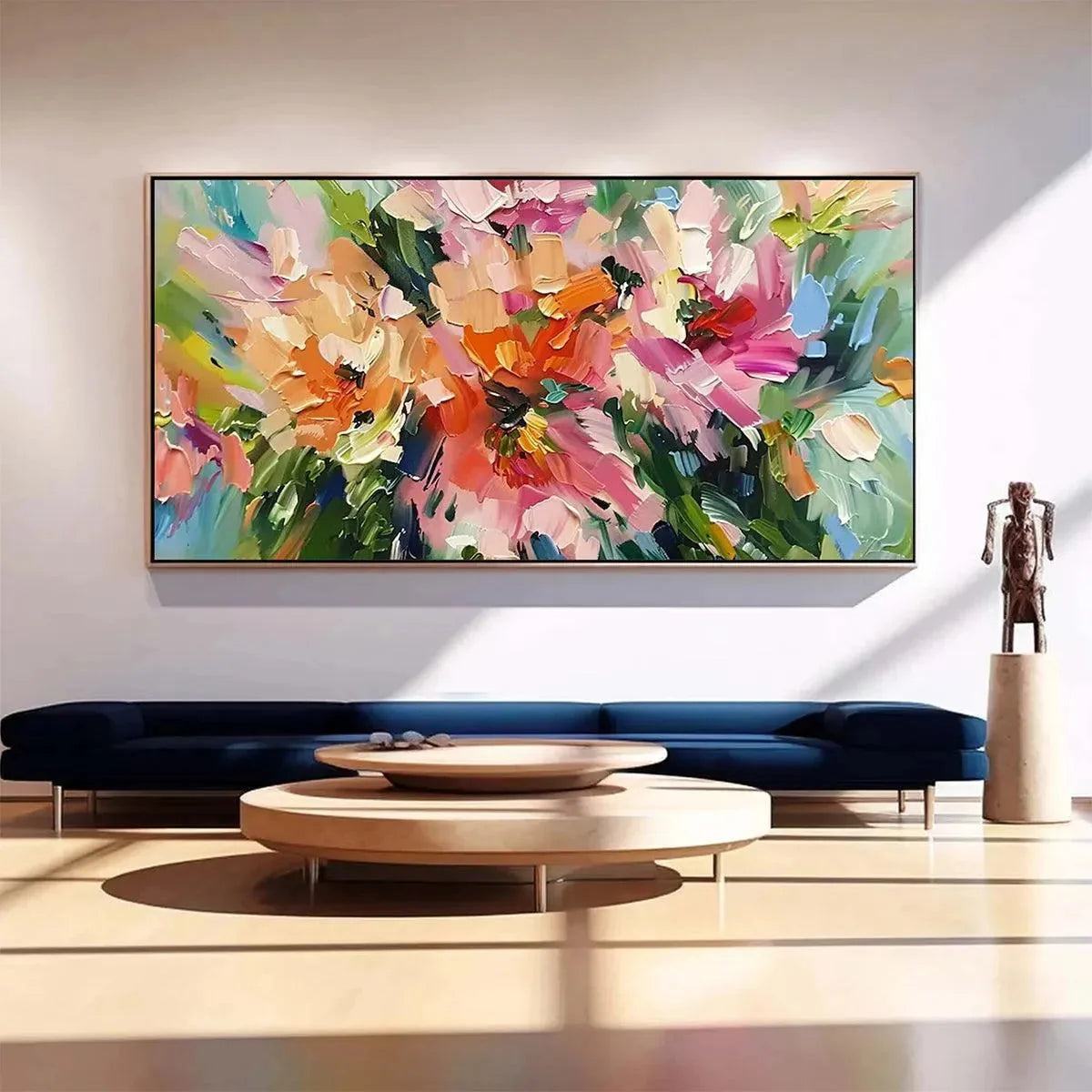 BLUSHING BLOOMS: Textured Impasto Floral Painting in Pink and Orange | textured impasto floral closeup, raised brushwork detail
