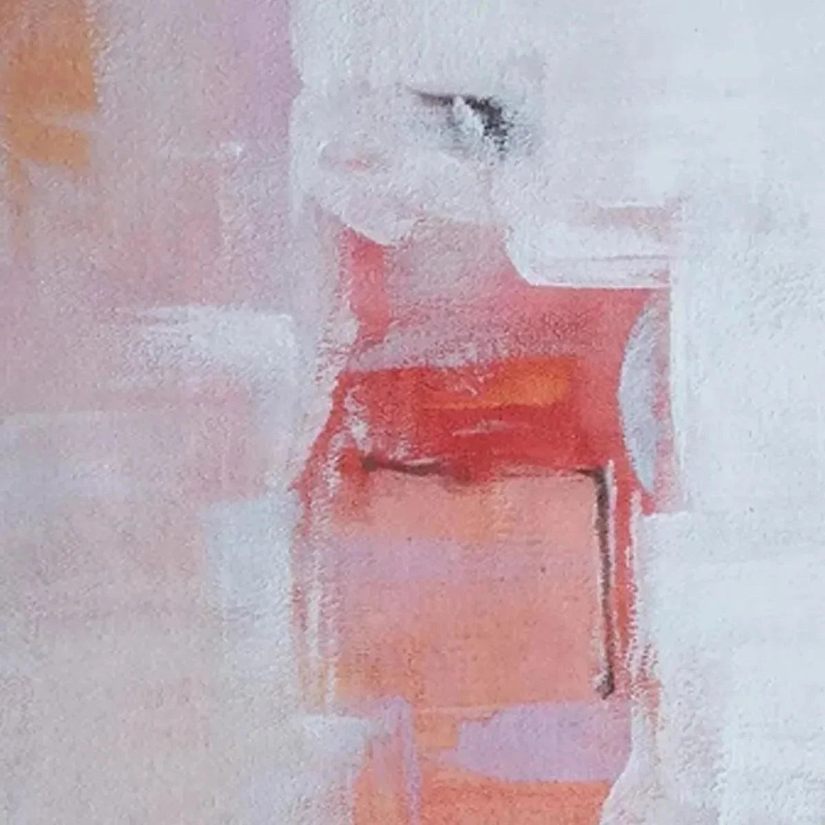 BLUSHING DAWN: Pink Abstract Painting, Textured Wabi Sabi | rectangular format, hand-painted canvas edge