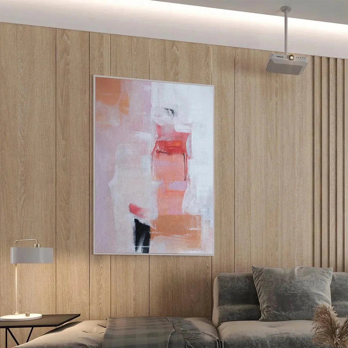 BLUSHING DAWN: Pink Abstract Painting, Textured Wabi Sabi | rolled canvas, ready for custom framing